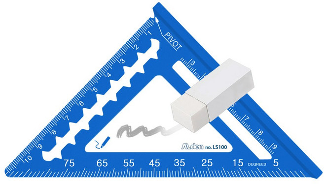 알덴 삼각자(A/L) 글씨마킹 LS100 연귀자 각도자 미니스퀘어 금긋기, 1개