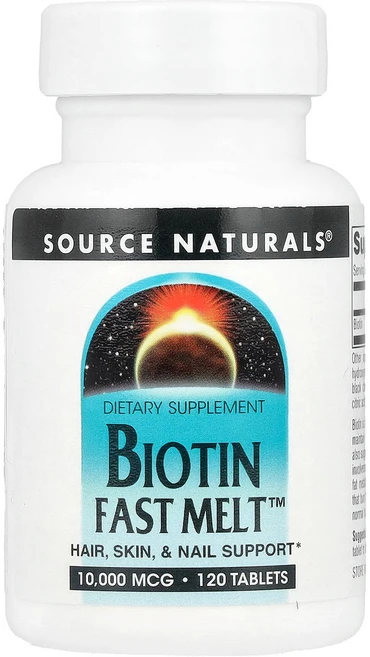 Source Naturals 소스내추럴스 바이오틴 10000mcg 120 태블릿 건강 영양제, Source Naturals 소스내추럴스 바이오틴 10, 1개, 120정 - 쿠팡