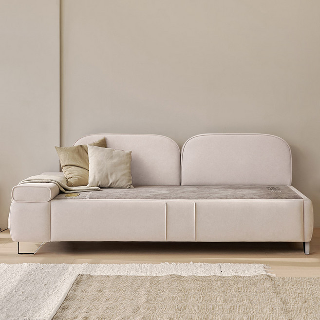 아씨방가구 온담온 패브릭 황토볼 온돌 3인용 흙쇼파, 아이보리