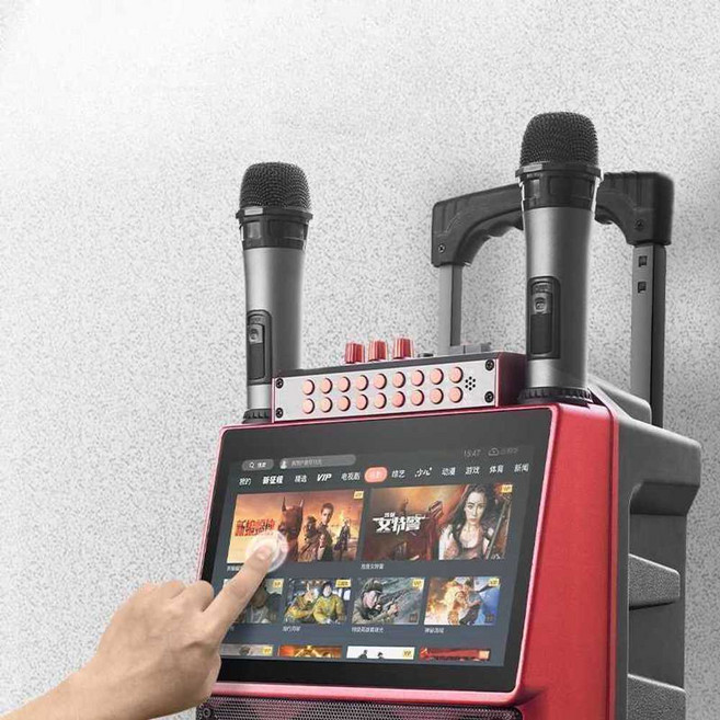 휴대용 야외 노래방기계 부엉이 차량용 이동식 반주기, 12인치 블루투스 32G 영상