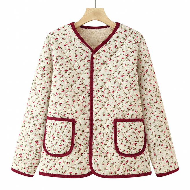 포근 융털 누빔 긴팔 김장자켓 보온 실내자켓 4color