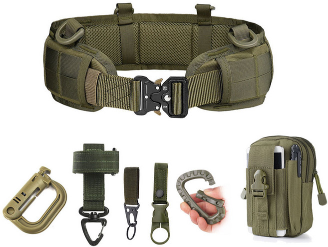 제너럴케이 전술벨트 작업 공구파우치 세트 8종, 카키