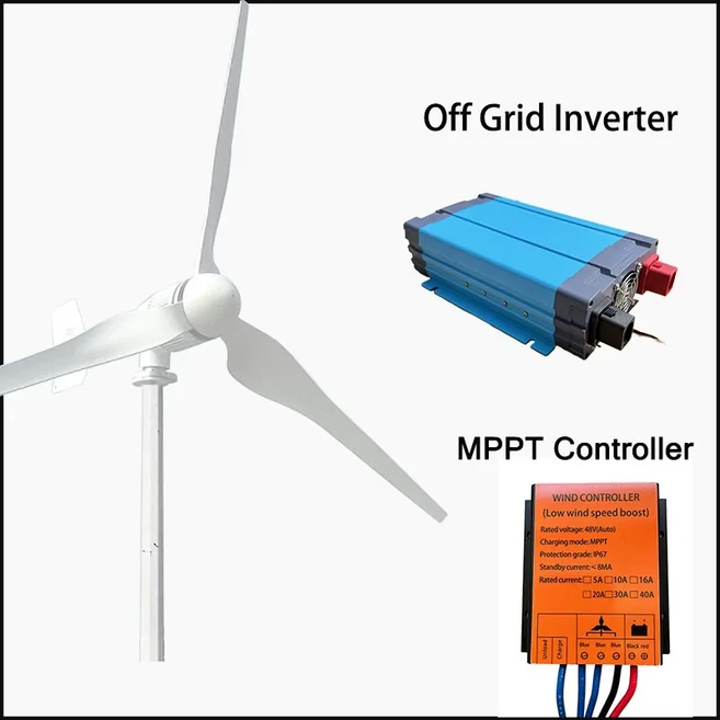 10KW 전기 수평 풍력 터빈 12V 컨트롤러 3상 가정용 세트, 03 Off grid system, 03 10KW, 02 96V