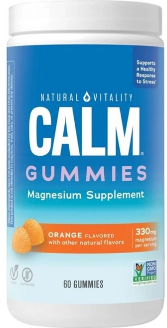 내츄럴바이탈리티 캄 마그네슘 330mg 오렌지 맛 구미 60개, 60정, 1개 - 쿠팡