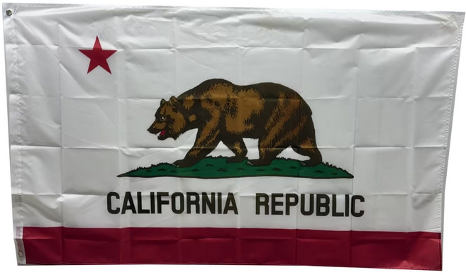 캘리포니아 주기 California State Flag 90x150cm 폴리에스터 양면 인쇄 실내외 장식 깃발, 1개, Mixed colors