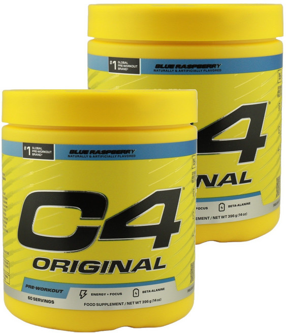 셀루코어 C4 오리지널 프리-워크아웃 블루 라즈베리, 390g, 2개