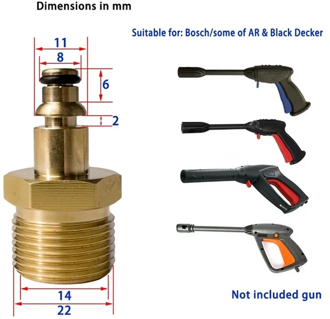 M22 14MM 피팅 호스 커넥터 고압 세척기 어댑터 교체 부품 및 Karcher Lavor Bosch 용 액세서리, 03 멀티, 01 China Mainland