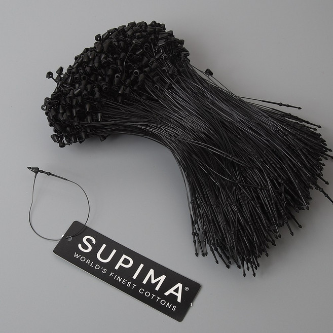 드림팩토리 기본 플라스틱 택끈 라벨끈 상표끈, 2000개, 블랙