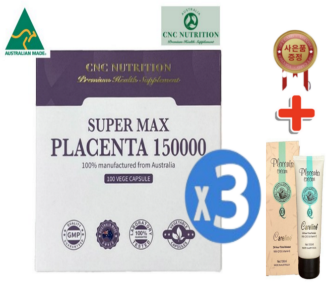 씨앤씨뉴트리션 고함량 양태반 캡슐 150000 * 3개 100캡슐 호주 식약처인증, 100캡슐 (고햠량 양태반: 150000), 100정