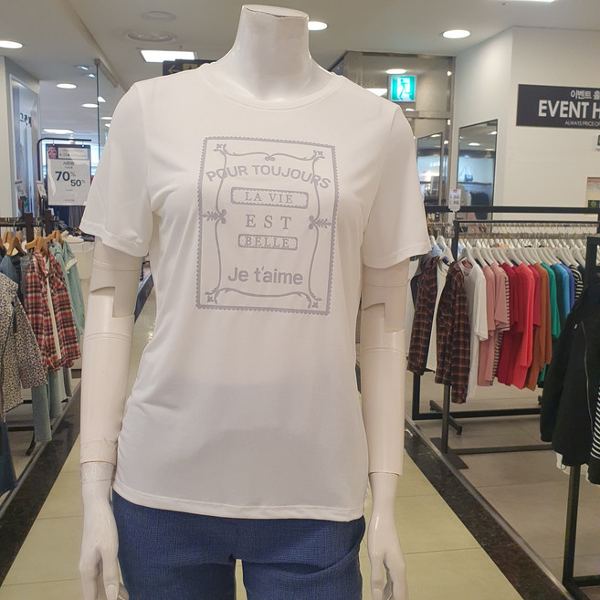 샤트렌 여름 반팔 라운드넥 기본 티셔츠