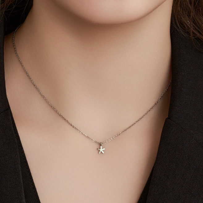 [루메] 심플 플라워 꽃 팬던트 목걸이 LMSTNN005