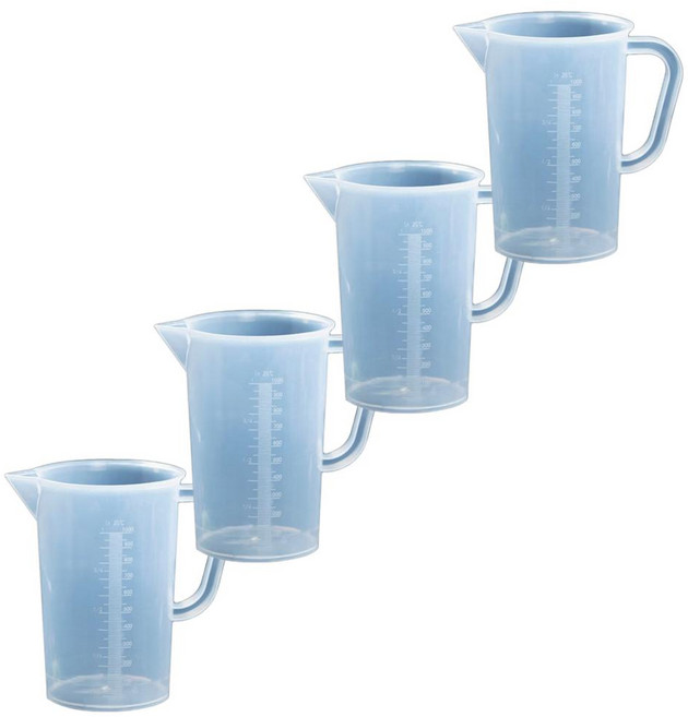 셀링랩 플라스틱 비커, 투명, 4개, 1L