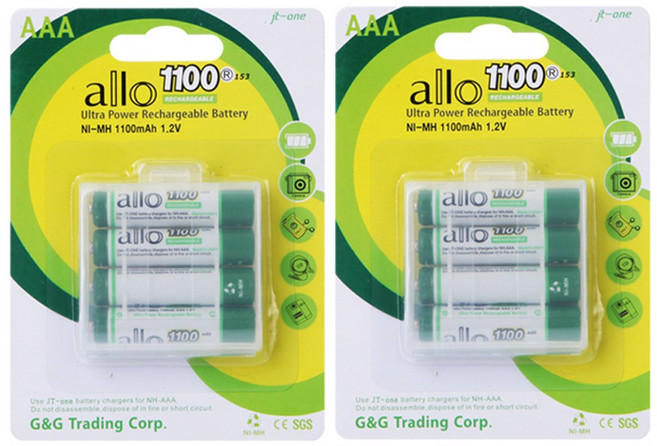 ALLO 대용량 1100mAh AAA 충전지 8알, 2개, 4개입