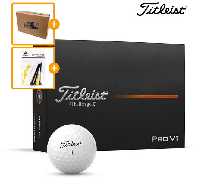 타이틀리스트 2025 Pro V1 3피스 Pro V1x 4피스 골프공 안전박스포장 아쿠쉬네트 코리아 정품, Pro V1 화이트+골프티, 1개, 12개입