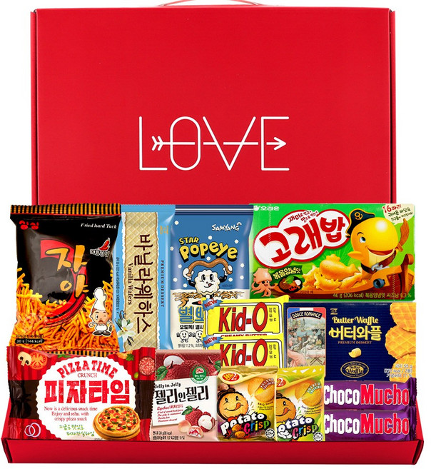 과자 선물 세트 쿠키 간식 스낵 답례품 LOVE 심플, 1박스