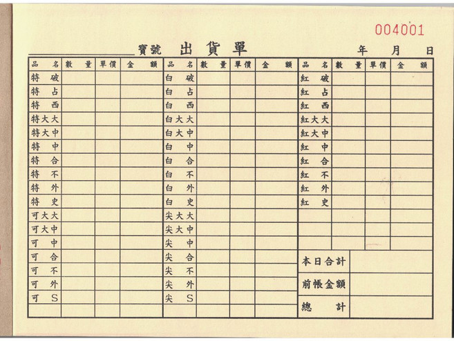 菁仔單出貨單 二聯單 免用複寫紙 15x21公分, 1個, 黃、紅