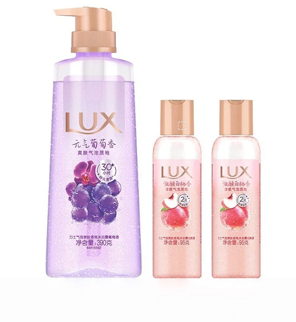 LUX 沐浴露 葡萄香 30+ 小時 持久清香, 390g, 1個