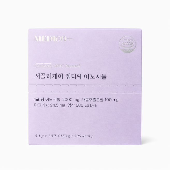 메디온 정품 서플리케어 엠디씨 이노시톨 4000mg 엽산 비타민B 153g, 30회분, 1개