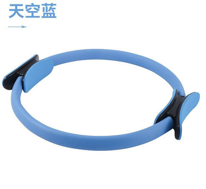 抗阻圈 瑜珈環 大腿部老年人健身肌肉四肢抗阻圈 阻力普拉提圈 腿部鍛練器 美體健身魔力圈 夾腿阻力圈 魔力圈, 1個, 天空藍-親膚普拉提瑜珈圈高彈性,直徑38*40cm+45磅, N/A