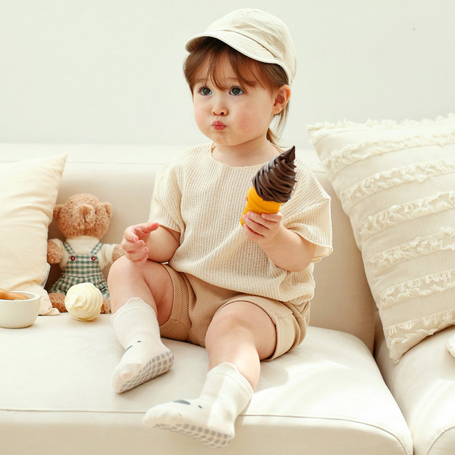 마롤로뜨 아기 양말 3켤레/5켤레 세트 쫀쫀한 미끄럼방지 개별포장