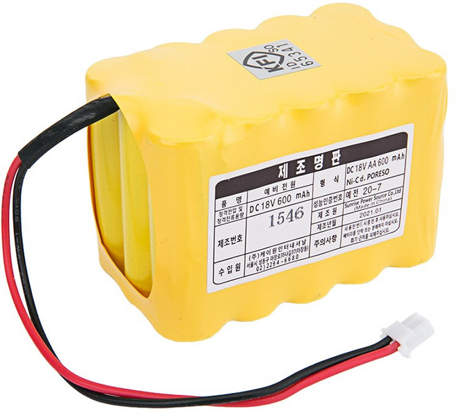 케이원 포레소 소방예비전원 DC 18V AA 600mAh (5x3), 1개