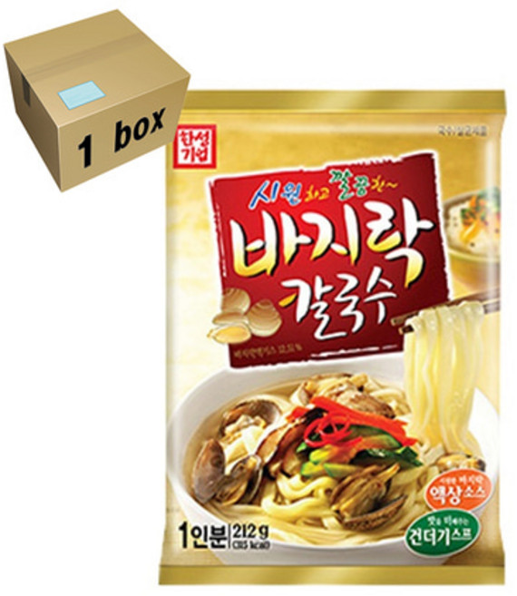 한성 바지락칼국수 1box (1인분/212g)x30개, 212g