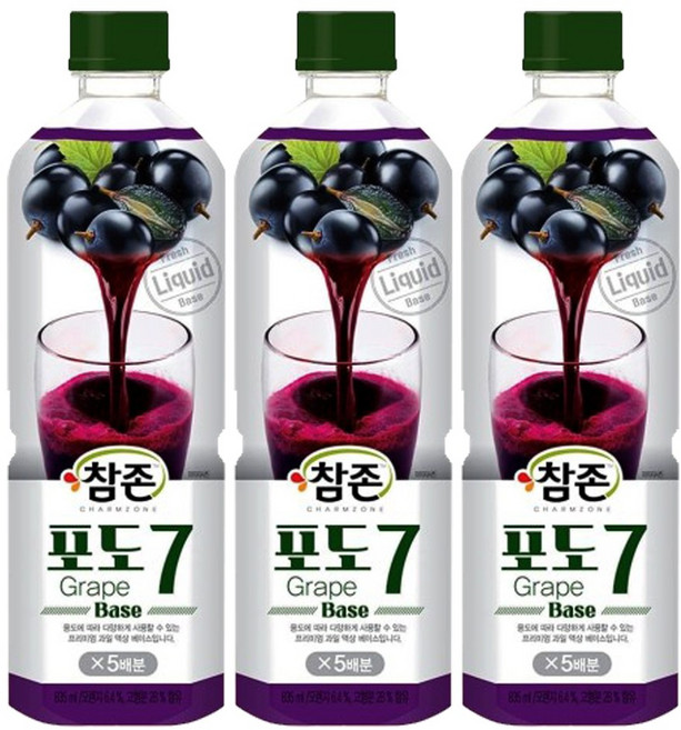 참존식품 포도7베이스, 835ml, 3개