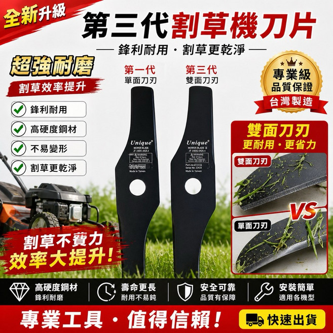 Unique 割草機刀片 適用於 東林, 1個, 割草機頭左牙螺母(二入)