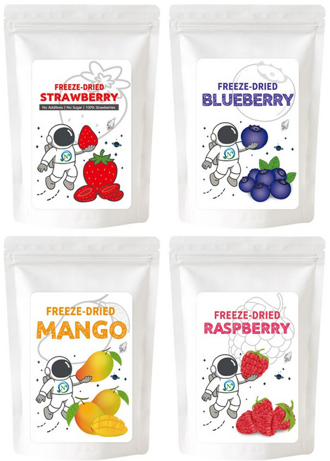 앤네이처 동결건조 딸기다이스 딸기홀 블루베리홀 라즈베리홀 망고피스 패키지 4종, 1세트, 90g