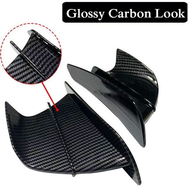 호환 스즈키 GSX-R600 GSX1300R 하야부사 RS JOG JOE GP 오토바이 윙렛 공기 역학 윙 키트 스포일러 용, 03 Glossy Carbon Look