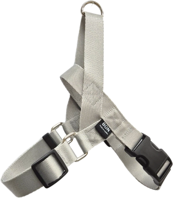 [국내산] BON 실키엘붐하네스 초대형견 대형견 중형견 소형견 4사이즈 5색상, 라이트그레이, 1개