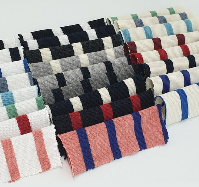 [원단대통령]면 10수 스트라이프 원단/대량가능/옷 제작/천/옷감/단가라, 511(크림-곤색), 1개