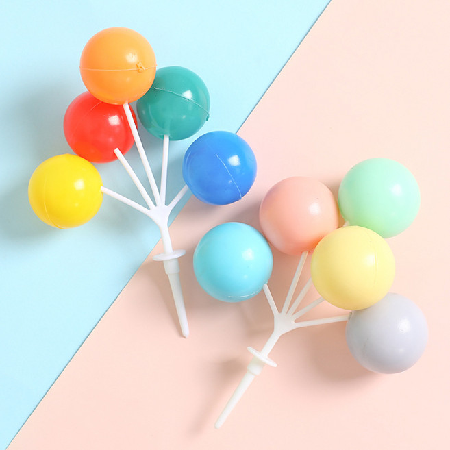 벌룬 케이크 픽 생일 풍선 토퍼 장식, 파스텔