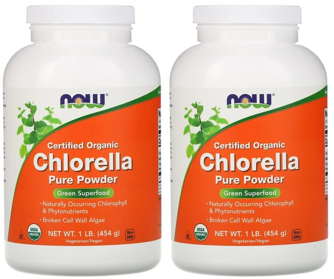 [1+1] NOW Foods 나우푸드 클로렐라 454g 파우더 분말 가루 Chlorella Pure Powder 단백질 비트 철 비건 채식주의자 2개 - 쿠팡