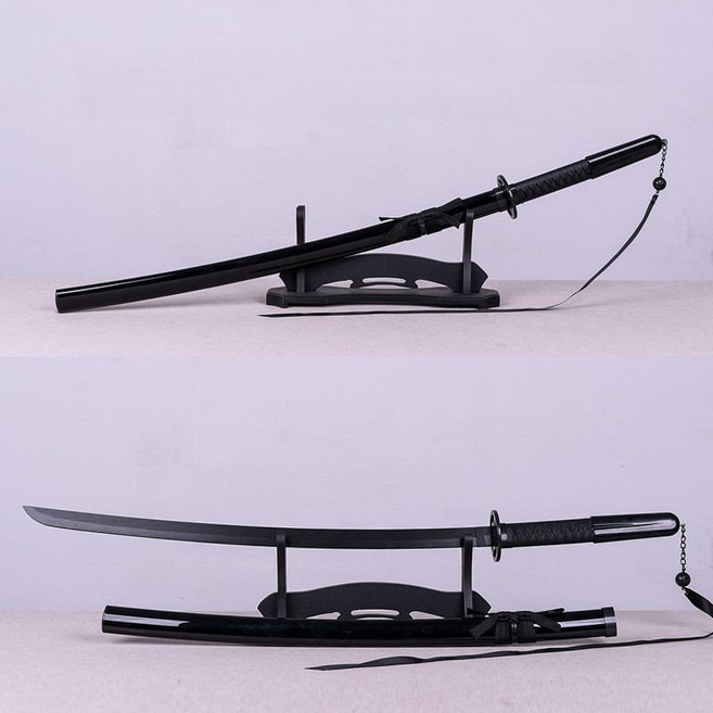 사무라이 무사 칼집있는 목검 장식 코스튬 공연 할로윈 소품 검도 연습검 무술 시범 나무칼, 1개, B_화이트