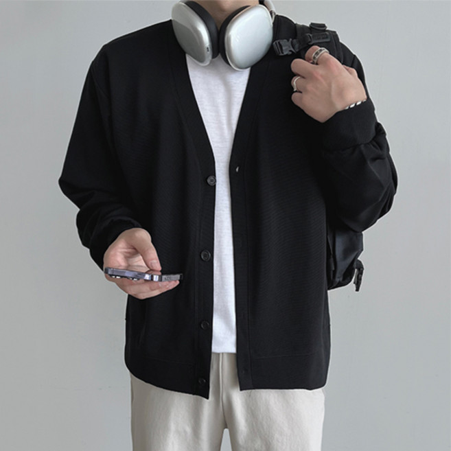 테이크잇 남자 남성 데일리 브이넥 베이직 모던 가디건