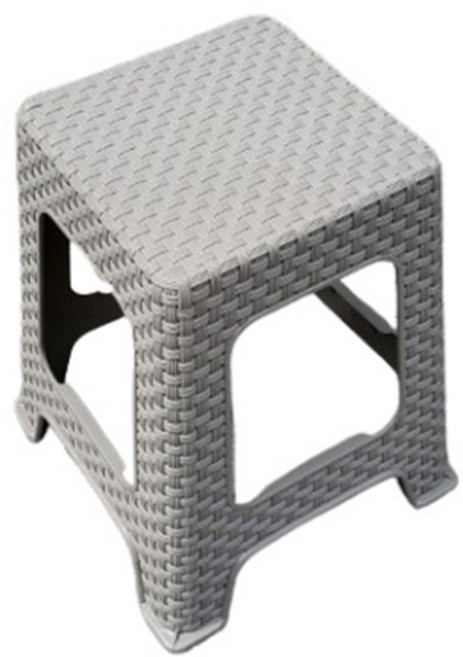 가정집 앞마당 플라스틱 사각의자 휴대용의자 이동간이의자 캠핑의자 보조, 그레이, 1개