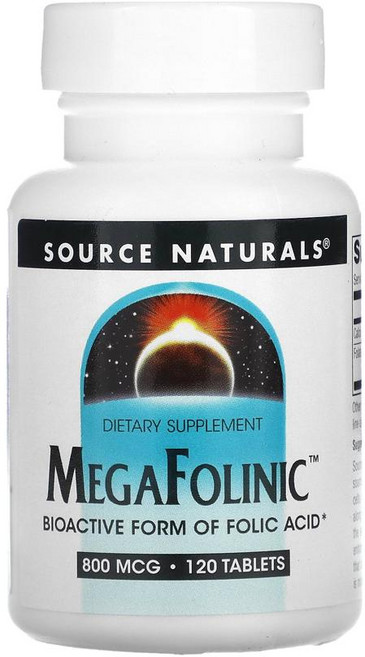 소스내추럴스 메가폴리닉 엽산 800mcg 120정 폴릭애시드 Folinic, 120g, 1개