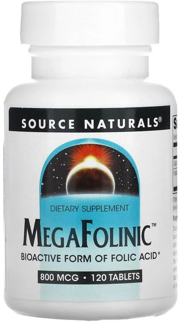 소스내추럴스 메가폴리닉 엽산 800mcg 120정 폴릭애시드 Folinic, 120g, 1개 - 쿠팡