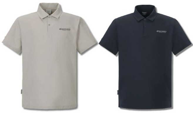 백화점정품 디스커버리 남성 반팔 티셔츠 카라 피케 반소매 시어서커 우븐 여름