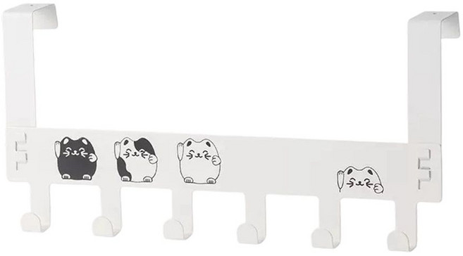 문걸이 후크 옷걸이 무타공 벽걸이 수납 욕실 침실 다용도 걸이, 화이트, 1개