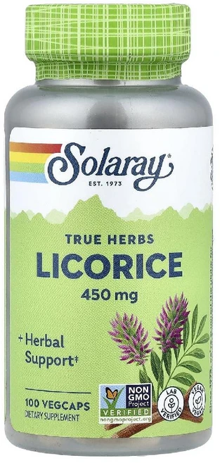 솔라레이 감초 450mg Licorice 아유르베딕 허브 캡슐 100정 - 쿠팡