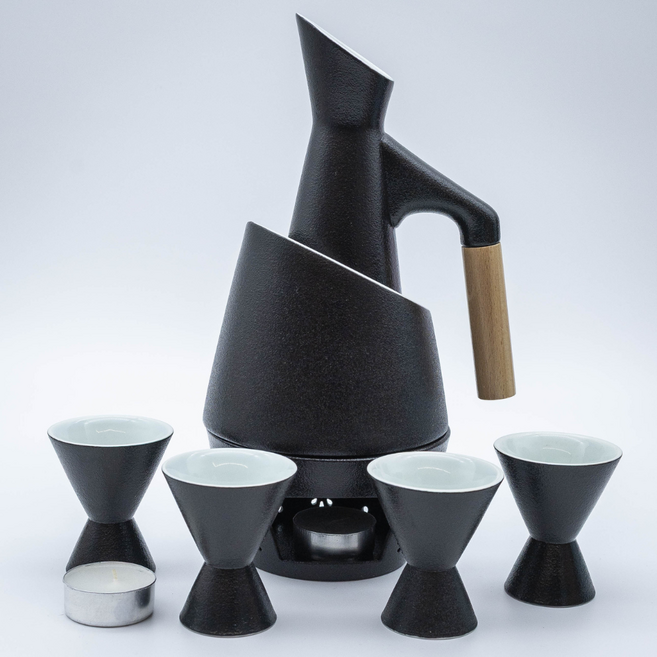 림401 블랙매니아 사케잔 도쿠리 정종잔 소주잔 고급 선물세트, B 선물세트, 1개