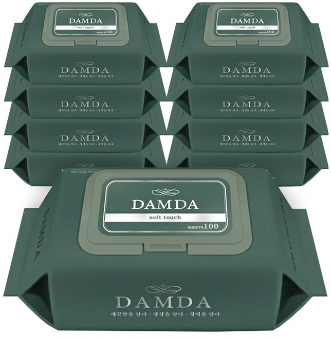 담다 물티슈 / 두툼한 고급 물티슈, 45g, 100매입, 9개