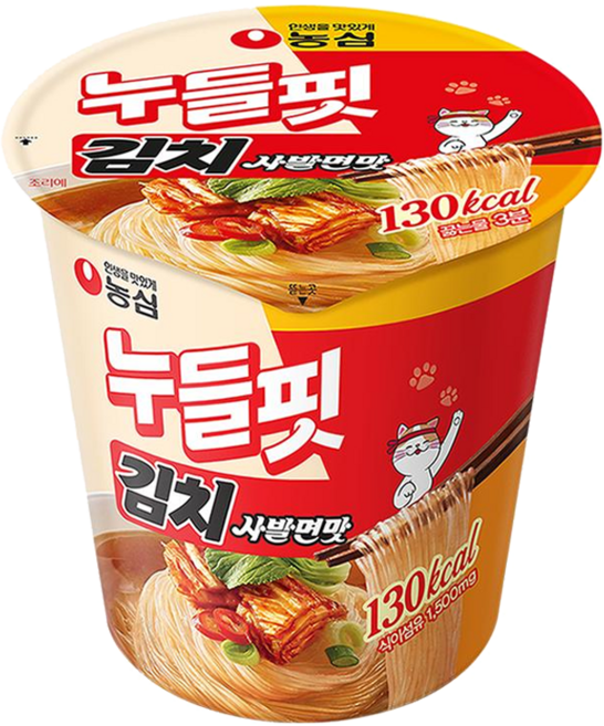 농심 누들핏 김치사발면맛 37.5g, 9개