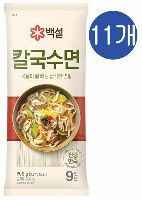 CJ 백설 칼국수면, 11개, 900g