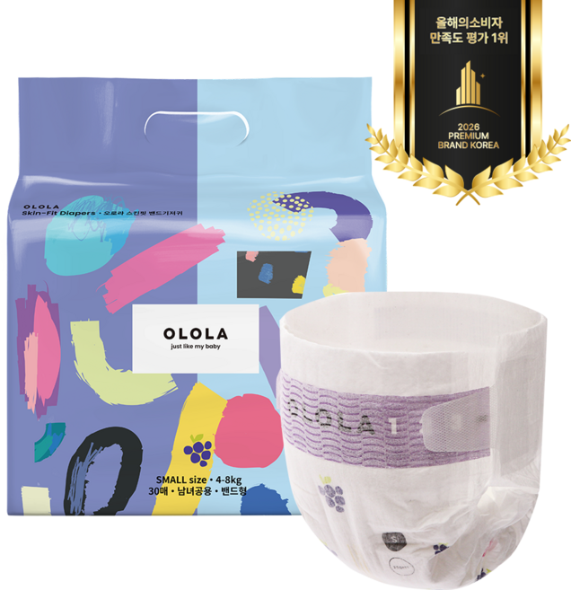 오로라 스킨핏 밴드기저귀 소형 30매x1팩, 소형(S), 30매