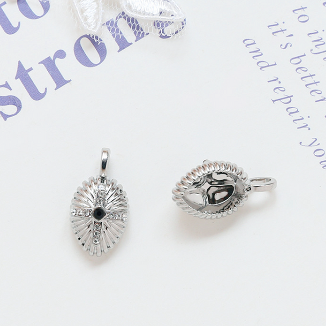 헤세드 DIY)실버 악세사리 펜던트 팔찌 목걸이 재료, #4, 1개