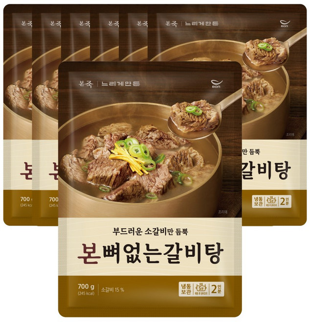 [본죽] 본 뼈없는 갈비탕 7팩, 700g, 7개