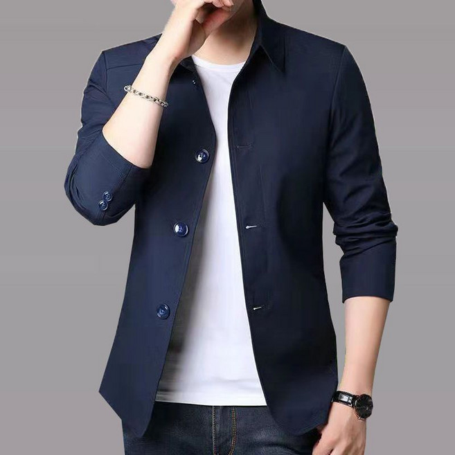 봄가을 중년 남성 아우터 캐주얼 재킷 얇은 상의 칼라 남성복H02499